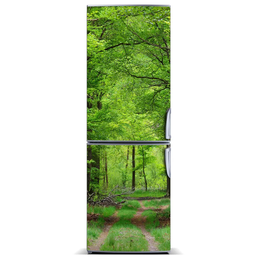 Tulup Kühlschrankdekoration - Magnetmatte - 70 cm x 190 cm - Magnet auf dem Kühlschrank - Grüner Wald
